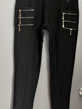 LA 12ST Black Zipper-Leggings OS